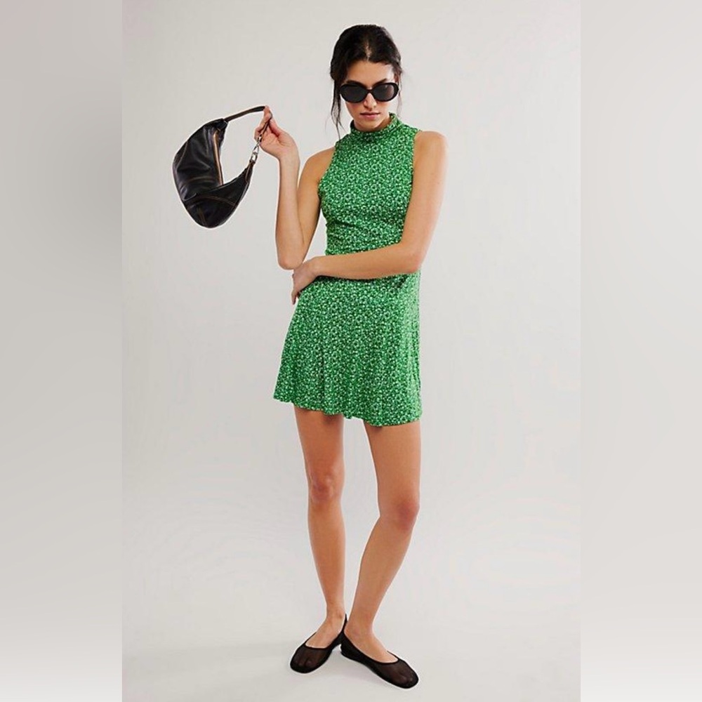 Free People Check it Mini Dress in Green Sz Sp